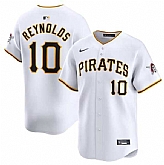Men's Pittsburgh Pirates #10 Bryan Reynolds White Home Limited Baseball Stitched Jersey Dzhi,baseball caps,new era cap wholesale,wholesale hats